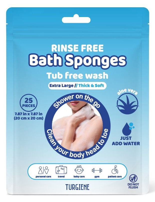 Rinse Free Bath Sponges Single Pack