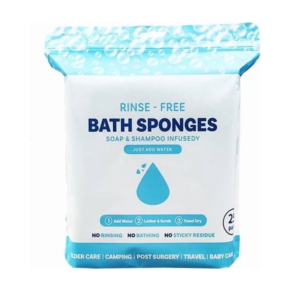 Rinse Free Bathing Wipes, Disposable Water Activated Cleansing Cloths, Shower Wipes, Travel Bath Wipes, Portable Cleansing Towels, Dry Until Use, Soap and Shampoo Infused