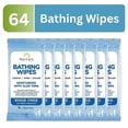 thumbnail image 1 of Nurture Rinse Free Bathing Wipes for Adults, Waterless Cleansing For Sensitive Skin, Disposable Body Bath Wet Wipe for Disabled Bedridden, 64 Wipes, 1 of 12