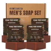 Rinse & Robust Pine Tar Oil Men’s Bars Soap, Refreshing Face & Body for All Skin Types Gifts for Him , 5.3 oz | 4 Bars