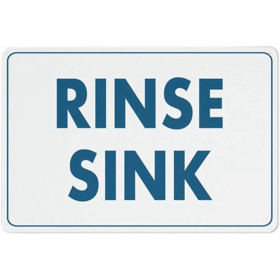 Rinse Sink Rustic Metal Tin Sign, Home Outdoor Wall Decor for Cafe Bar Kitchen Restaurant, Commercial Kitchen Safety Sign, 8x12 Inch