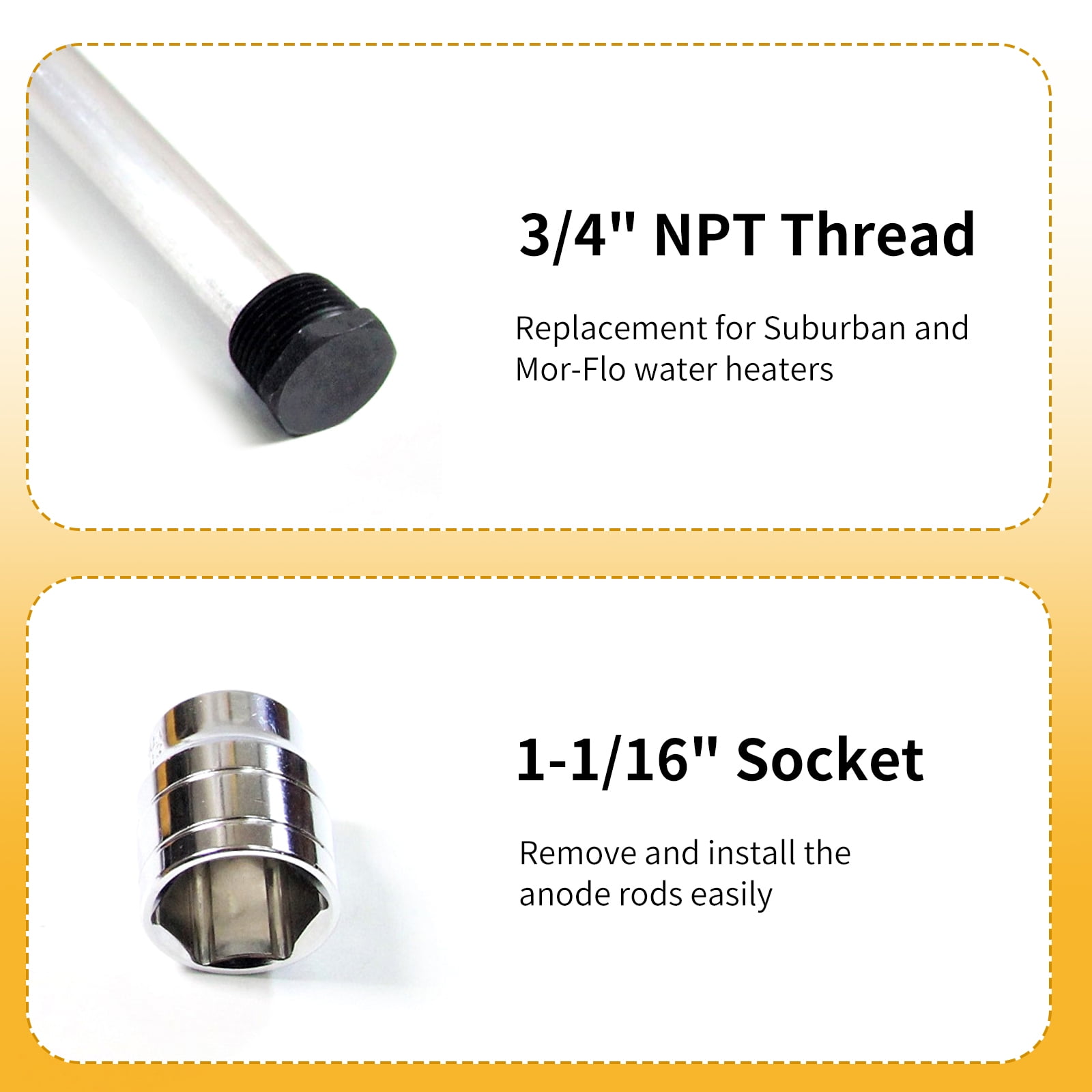 Rinser,Wand Camper Water Camper Water Heaters Rv Rod Socket Set Anode Rod Water Heater Suburban