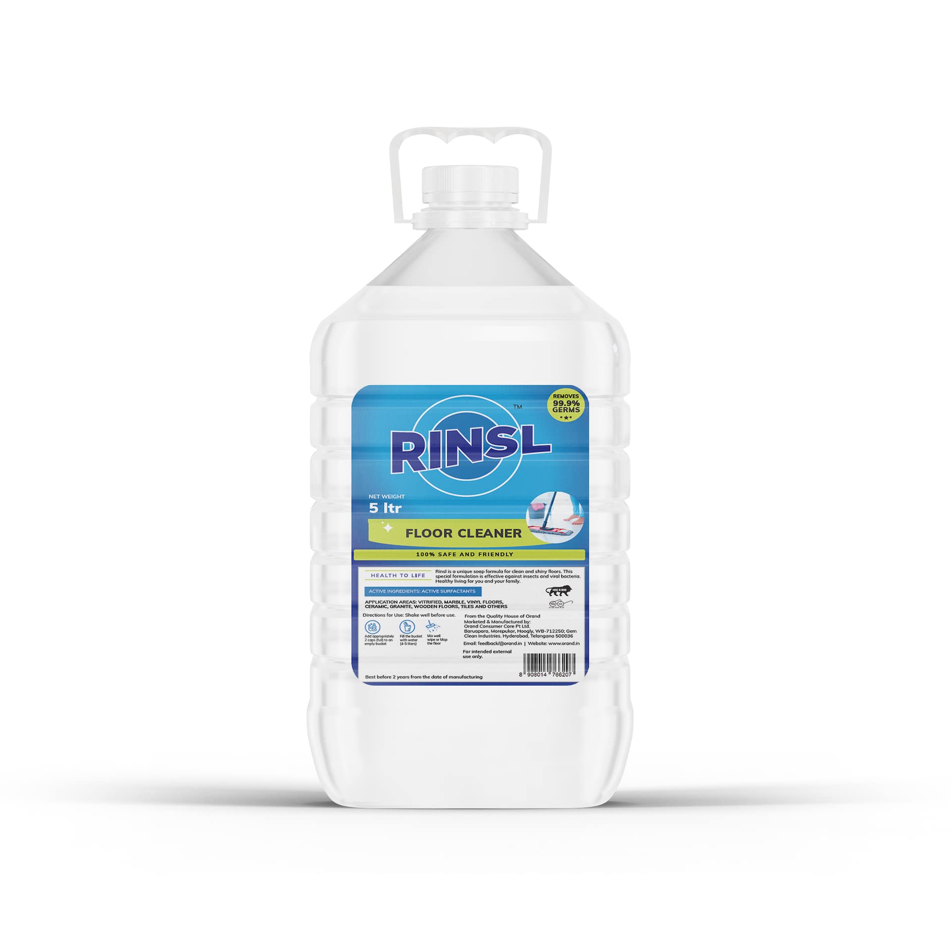 Rinsl White Floor Cleaner Economy Pack Large 5 Litres 5 Litre Floor