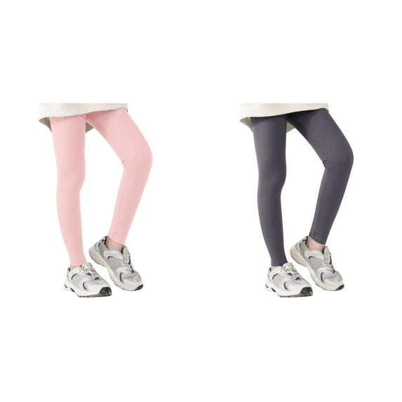 Rinsvye 2 Pcs Girls athletic Leggings Kids Girls Leggings Tights Dance Running Yoga Pants Girls Softball Pants Workout Dance Tights