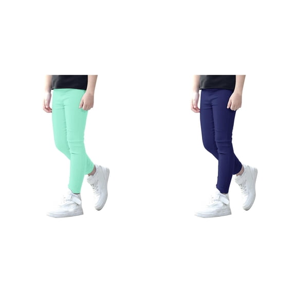 Rinsvye 2 Pcs Kids Girls Stretch Pencil Girls Drawstring Pants Skinny Pants Elastic Waist Leggings for Baby Girls Trouser Bottoms