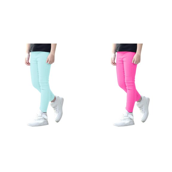 Rinsvye 2 Pcs Kids Girls Stretch Pencil Women's Fitness Pants Skinny Pants Elastic Waist Girls Drawstring Pants Trouser Bottoms