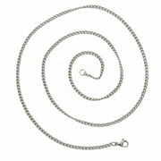 Rinsvye 24 Inch Metal Necklace Chain Pendant For Men Men'S Simple Titanium Steel Stacked Necklaces Chain Stainless Steel Side Men Necklace Chain Chain Thin Twisted Chain Women'S Accessories