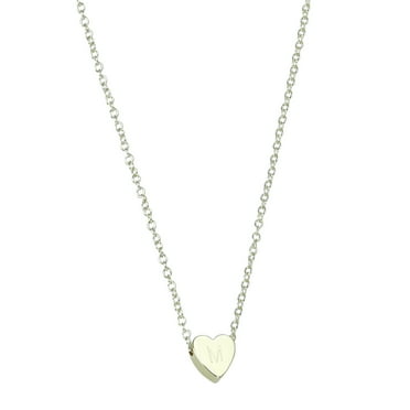 Rinsvye 26 initial Heart Shape Bar Necklaces for Women Alphabet Necklace for Women Diamond Pendant Necklaces for Women A Diamond Name Necklace Z 26 Alphabet initial Gold Necklaces for Women