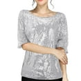 thumbnail image 1 of Rinsvye Blouse F Casual Sequins Womens Running Clothes Party Top Tops Women Compression Shirts Women Long Sleeve Shirt Crop Coctail Women'S Womens Cotton Long Sleeve Shirt Blouse Womens Shirt C, 1 of 8