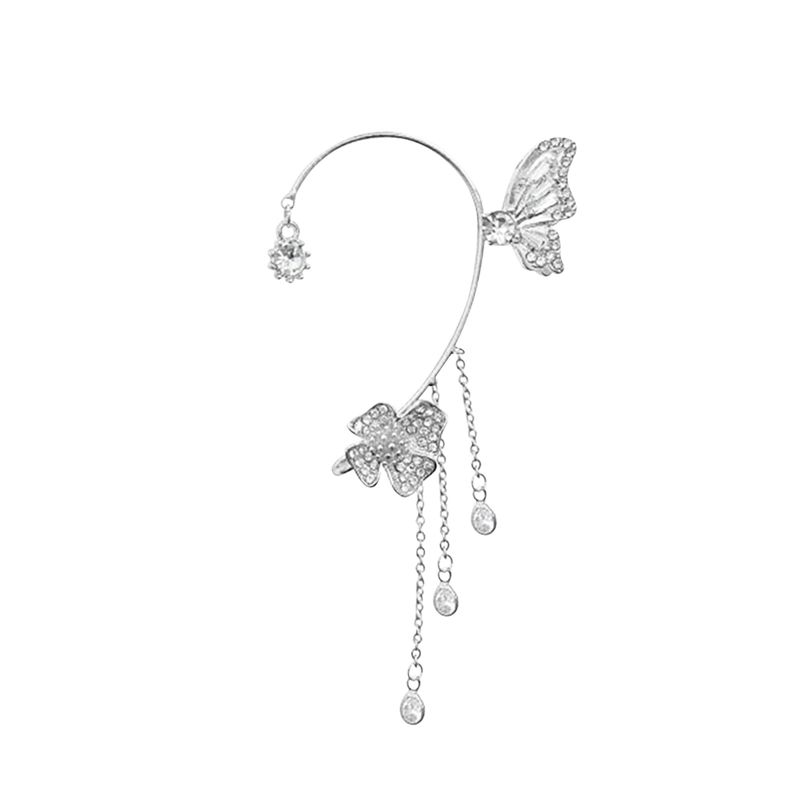 Zircon Butterfly Non-Piercing Ear Clip Women's Summer New Earrings - Foto 11