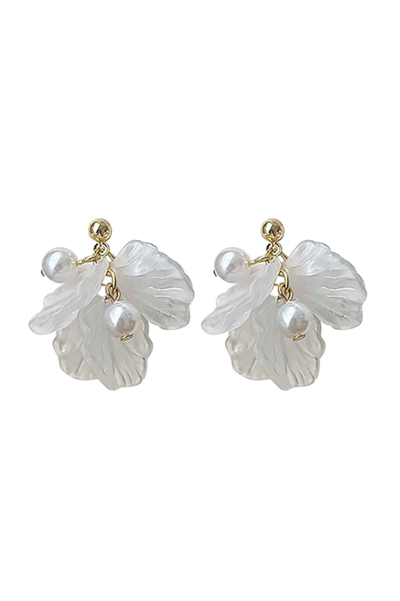 Dangle Earrings Synthetic Resin Earring Bulk Petals Drop Long Earring Double Lobe Earrings For Women Drop Earrings Dangle Earrings For Women