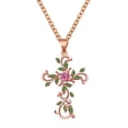 thumbnail image 1 of Rinsvye Flowers Encrusted With Diamond Bohemian Necklace Personality Necklace Temperament Leaves Mother And Daughter Necklace Necklaces Pendants Long Pendant Necklace For Women Y Necklace F, 1 of 7