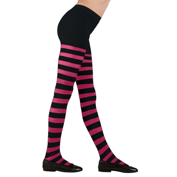 Rinsvye Girls' Tights Striped Tights For Children Panty Hose Length 69~72Cm Accessory Witch Carnival Theme Party Little Girls Knee High Socks Little Boys Socks 4-6 Years Girls S