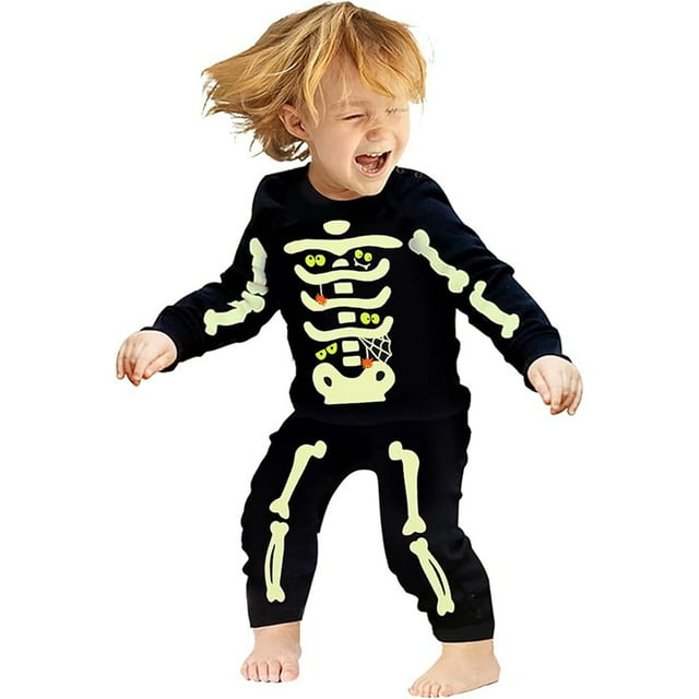 Rinsvye Halloween Pajamas Skeleton Glow Toddler Easter Gift In The Dark