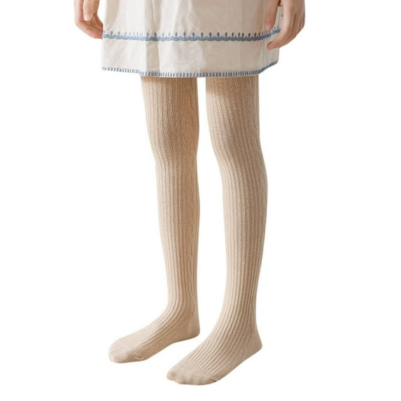 Rinsvye Kids Girls Tights Cotton Cable Knit Footed Pantyhose Baby Stockings Toddler Leggings Kid Athletic Socks Ruffle Socks Kid Blanks Sick Kid Striped Socks Kids Girls Socks Size 2-3 Kids Size 1 Soc