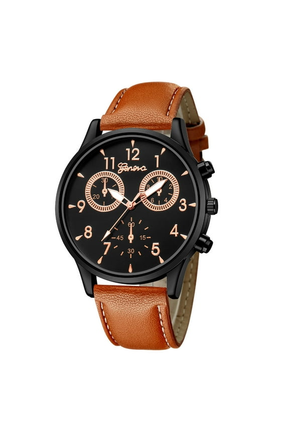 Men'S Leather Military Young Men Watches Casual Analog Quartz Wrist Cool Watches Watch Business Watches Wrist Watch For Men Digital Men'S Watch