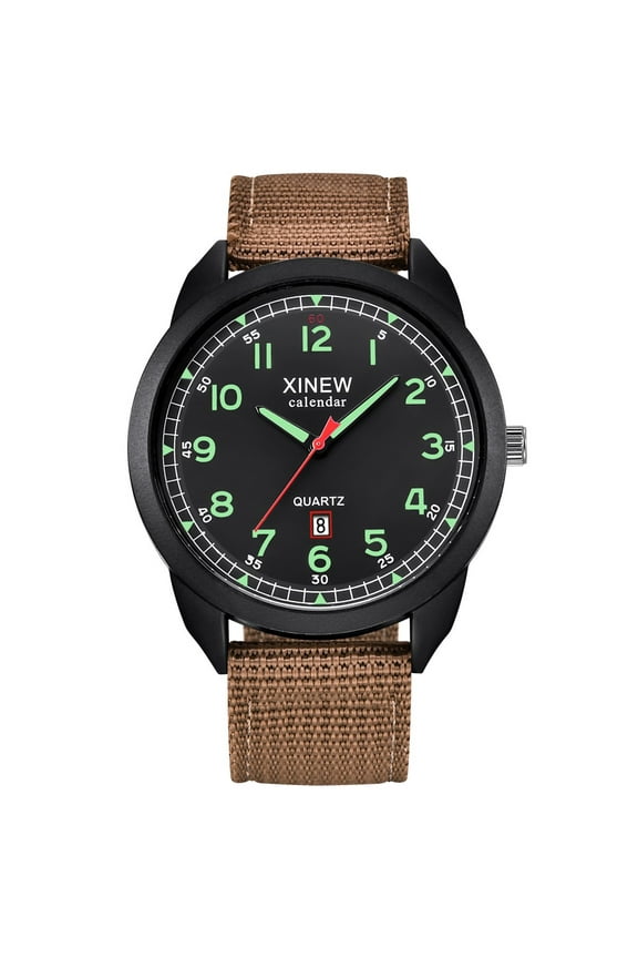 Men'S Nylon Waterproof Date Altimeter Quartz Watch Analog Quartz Work Watch Wrist Watches Wrist Watches Work Watch