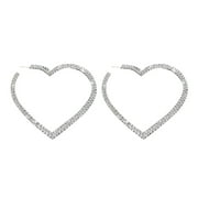 RINSVYE Rhinestones Hoop Earrings Big Stud Earrings For Women Heart Hoop Earrings Jewelry Rhinestones Bridal Drop Dangle Cute Earrings For Women Earrings Statement Body Jewel
