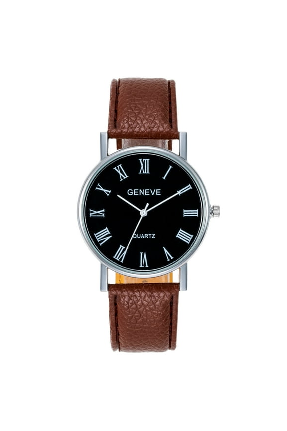 Sleek Minimalist with Alarm Watch Strap Dial Men's Quartz Digital Watch Simple Leather Watch Gift Watch