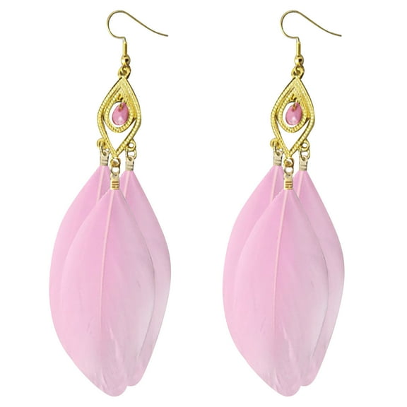 Rinsvye Style Earrings Retro Big Earrings For Women Jewelry Leaves Long Feather Earrings Earring Hoops Small Beach Holiday Style Female Double Pearl Earrings Earrings