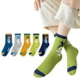 thumbnail image 1 of Rinsvye Toddler Boys Girls Letter Print Socks Athletic Socks For Boy 3 To 16 Years Pack Of 5 Pairs Crew Socks Funny Gifts For Kids Girls Getting Dressed School Socks For Boys Boys Socks Size 1 Size 2T, 1 of 3