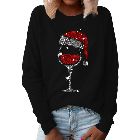 Rinsvye Top O Print Sweater Beaded Turtleneck Casual Blouse Neck Long Basics Long Sleeved T Shirt Women Christmas Sleeve Women'S Women'S Weightlifting Long Sleeve Shirts Blouse Womens Tee Shirts Wome