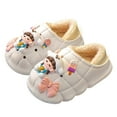 thumbnail image 1 of Rinsvye Winter Cartoon Bowknot Little Home Shoes For Toddler Girls Girl Children Cotton Slippers Bright Feet Lighted Slippers For Adults Girls Non Positioning Decorations Princess Toddler Girl No, 1 of 4