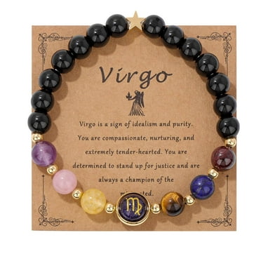 Rinsvye Zodiac Bracelets For Women Jewelry Pearls 12 Constellations Stone Bridesmaids Jewelry Set Beads Bracelet Birthday Zodiac Jewelry Set Gifts Bracelet V Champagn