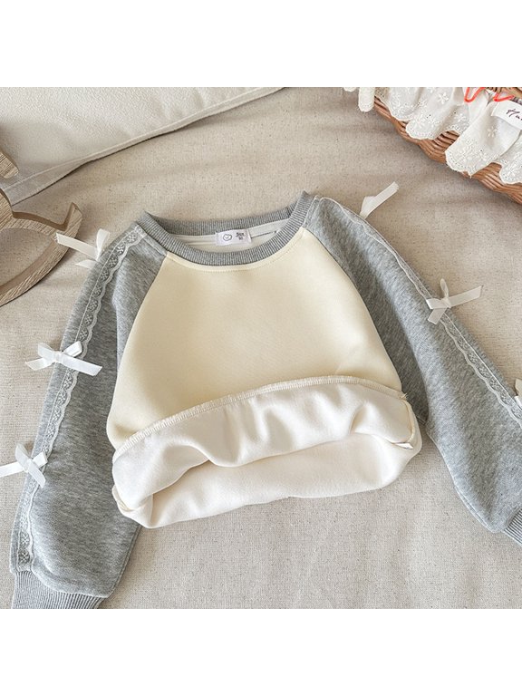 Rint Hoodie Lined Long Sleeve Pullover Sweatshirt Warm Kids Casual Top Soft Blend Comfortable Playwear