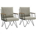 thumbnail image 1 of Rio 2-Piece Metal and Wood Hairpin Leg Patio Chair in Sandstone, 1 of 3