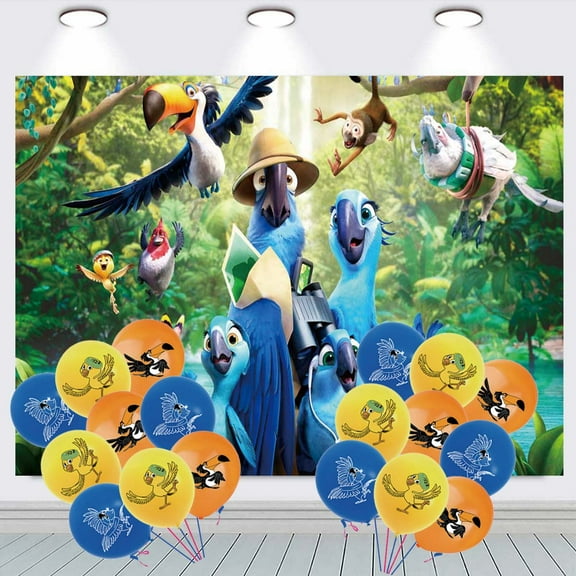 Rio Backdrop Banner Balloons Party Decorations Supplies Taspestry Wall Decor Background Poster
