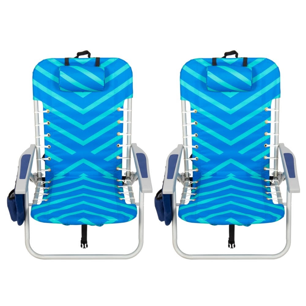 Rio Beach Chairs, 2 Pack, Lightweight Aluminum, Adults Backpack Straps