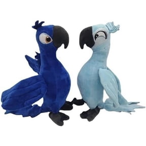 Rio Blu&Jewel Plush Collectible Figurine – 11.8 Inch Soft Cartoon Blue Macaw Plushie Sculpture for Adult Collectors, Desk Decor & Gift (2 PCS)