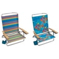 thumbnail image 1 of Rio Brands 5 Position Adjustable Beach Chair with Cup Holder - Set of 4, Assorted, 1 of 6
