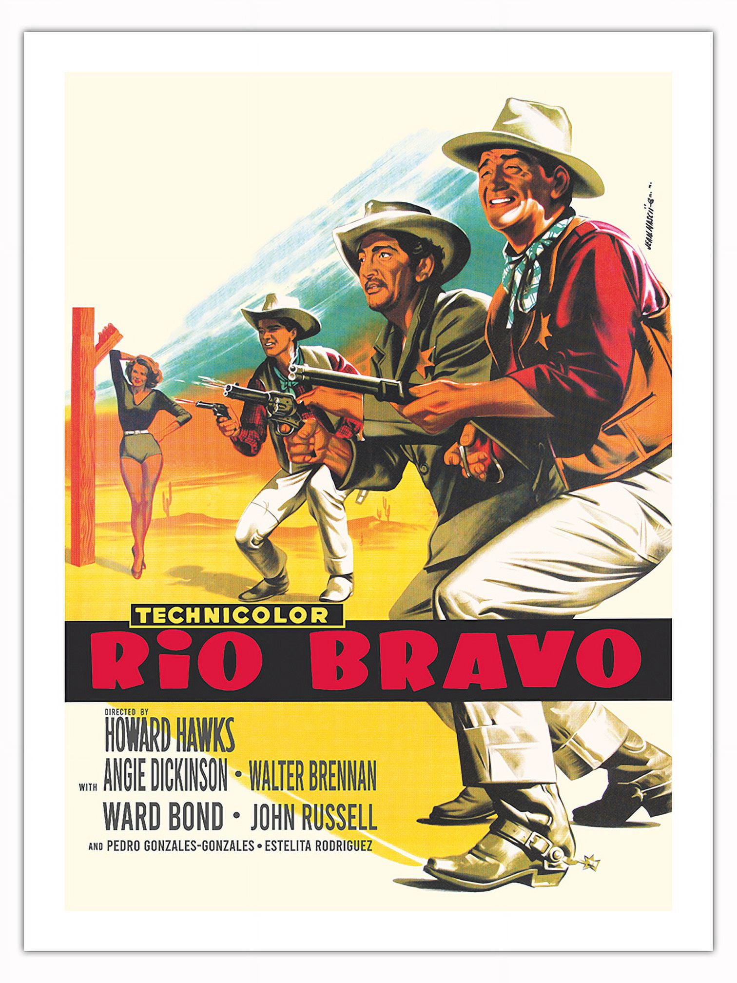 リオ・ブラボー ポスター Rio Bravo - Directed by Howard Hawks - Vintage Film Movie Poster c
