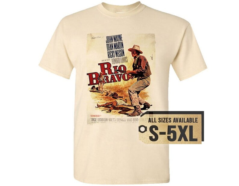 Rio Bravo V6 John Wayne Natural White Gray Men T Shirt
