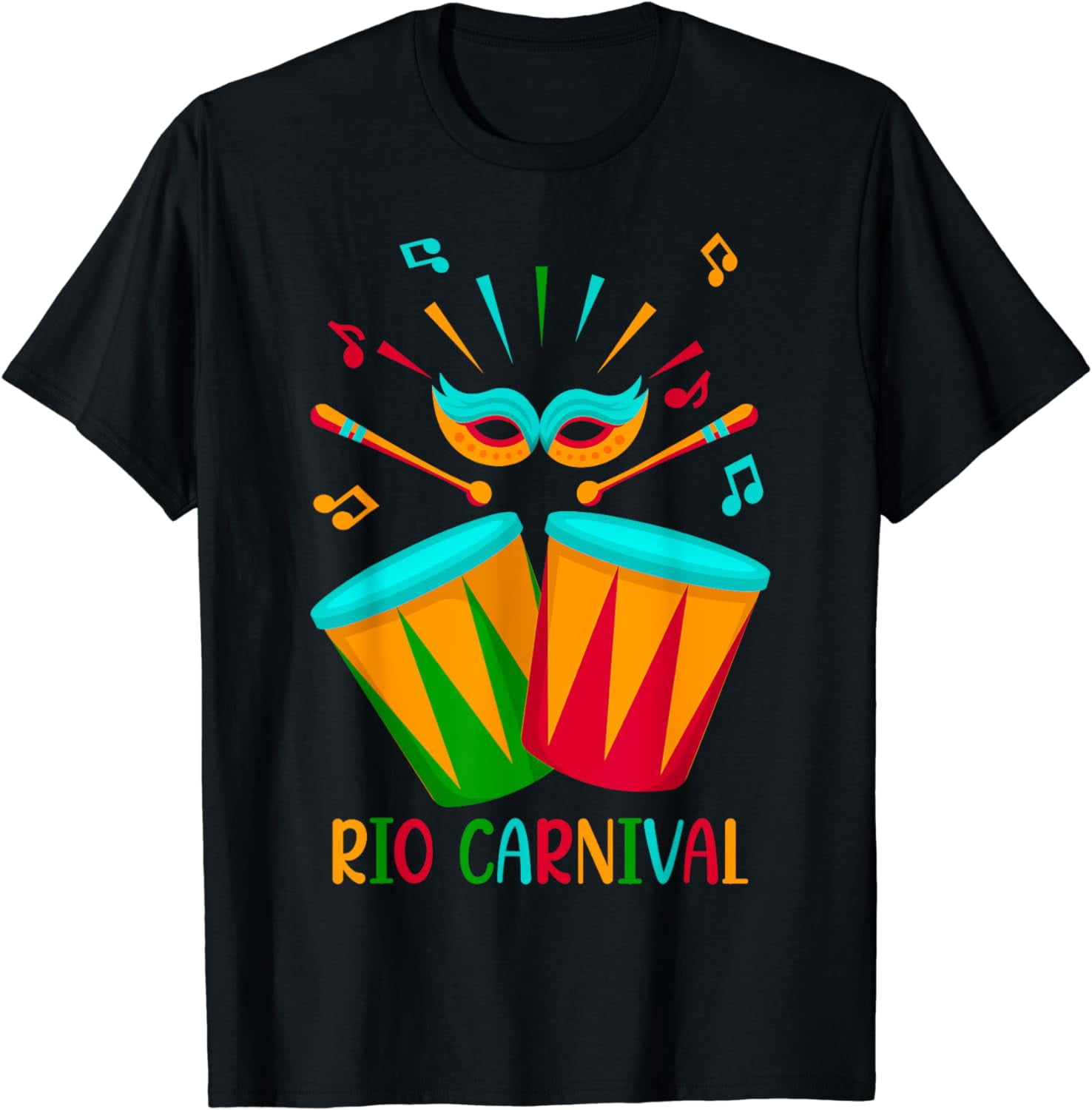 Rio Carnival Brazilian Festival Mask Rio Circus Mask T-Shirt - Walmart.com