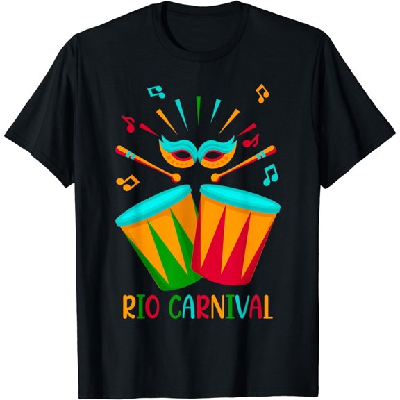 Rio Carnival Brazilian Festival Mask Rio Circus Mask T-Shirt