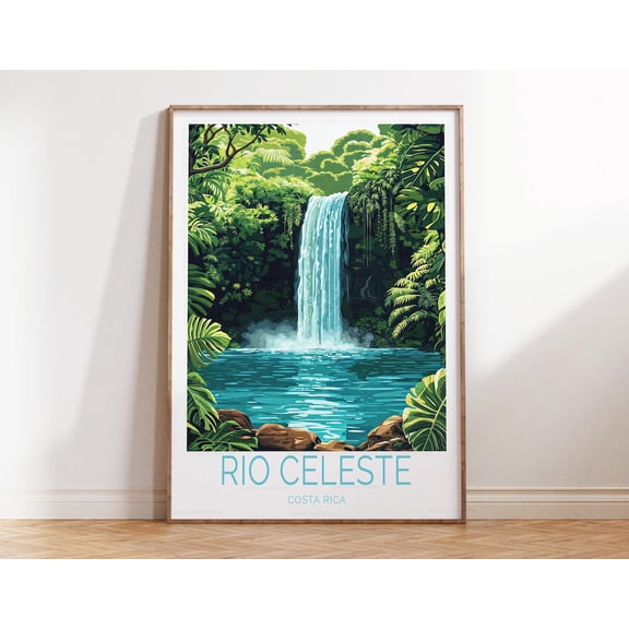 Rio Celeste Costa Rica Nature River Print, Unframed Paper Print Size 8x12
