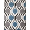 thumbnail image 1 of Rio Collection - Gray Blue Honeycomb Geometric Premium Area Rug by Rug and Decor 4x5 Size, 1 of 4