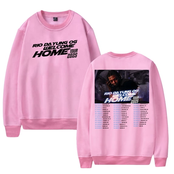Rio Da Yung Og Welcome Home Tour 2025 Crewneck Long Sleeve Streetwear Women Men Sweatshirts