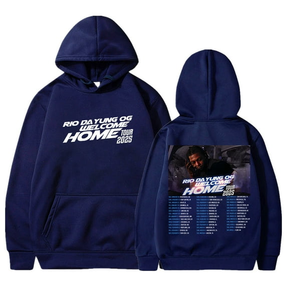 Rio Da Yung Og Welcome Home Tour 2025 Hoodie Long Sleeve Streetwear Women Men Hooded Sweatshirt