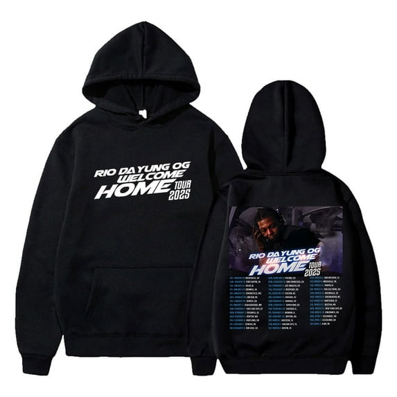 Rio Da Yung Og Welcome Home Tour 2025 Hoodie long sleeved streetwear unisex fashion trend hooded sweatshirt