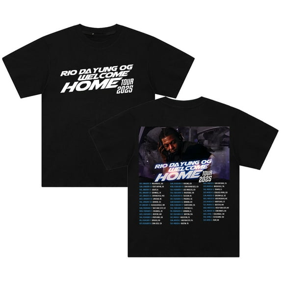 Rio Da Yung Og Welcome Home Tour 2025 T-shirt Crewneck Short Sleeve Streetwear Women Men Cotton Tee