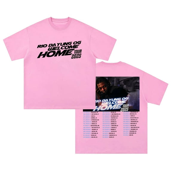 Rio Da Yung Og Welcome Home Tour 2025 T-shirt Crewneck Short Sleeve Streetwear Women Men Cotton Tee