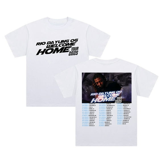Rio Da Yung Og Welcome Home Tour 2025 T-shirt Crewneck Short Sleeve Streetwear Women Men Cotton Tee