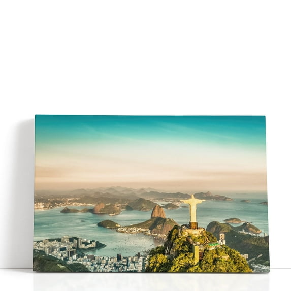 Rio De Janeiro, Brazil - A Bird's-Eye View - Wrapped Canvas Print Wall Art | 36" W x 24" H
