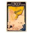 thumbnail image 1 of Rio De Janeiro Brazil - Air Routes in Brazil - Condor Varig Airline - Vintage Airline Travel Poster by Clement c.1930s - 8 x 12 inch Vintage Metal Tin Sign, 1 of 4