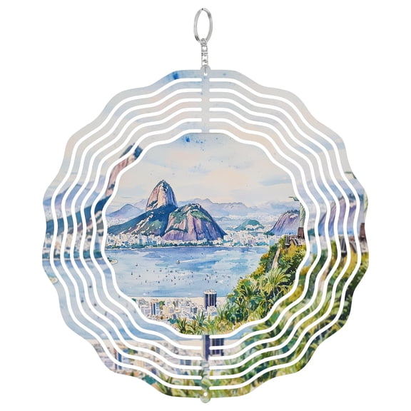 Rio De Janeiro Brazil Christ 3D Wind Spinner Stainless Steel Kinetic Yard Art Garden Decor Latin Travel Gift