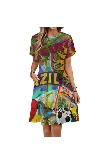 chinese dress ladies RPLIFE Brazilian Rio Carnival Party V Line Dress Printed Hawaiian Beach  Dresses Women S-XXL at Amazon Women's Clothing store main image 1